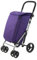 Carlett - Lite Duo Lett430 | Carrello | Carrello pieghevole per supermercato | 4 ruote | Manubrio regolabile e freno di sicurezza | Borsa espandibile da 48 litri | Borsa termica 10L | Viola
