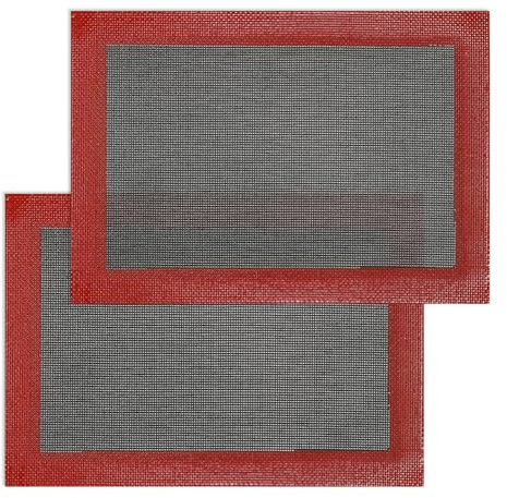 Amyandone Perforated Silicone Baking Mats for Quarter Sheet, 2 Pcs Non-Stick Eclair Baking Mats for 9x13 Cookie Sheet, Reusable Baking Sheet Liners Compatible with Nordic Ware Naturals Quarter Sheet