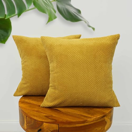 Amilian 2er Set Kissen mit Füllung und Bezug – Dekokissen für Sofa, Bett oder Couch – Zierkissen Set mit weichem Innenkissen – Waschbar & stilvoll - Sonnentraum - 45 x 45 cm