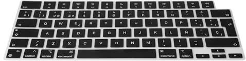 kwmobile Tangentbordsskydd kompatibelt med Apple Macbook Pro 16.2 2024 M4 A3403 / A3186 – QWERTY (Spanien) layout tangentbordsfodral silikonskal – svart