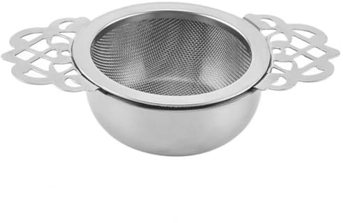 Tea Strainer for Loose Tea,Stainless Steel Tea Strainer and Bowl,Small Sieve Fine Mesh(Style 2)