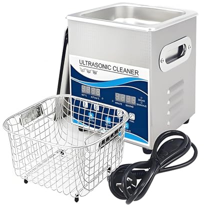 EpyGnom Professional Lab Ultrasonic Cleaners Sonic Jewellery Cleaner Machine with Heater Timer and Degassing Digital Ultrasonic Parts Cleaner for Dental Glasses Jewelry Small Parts 201-1.3L