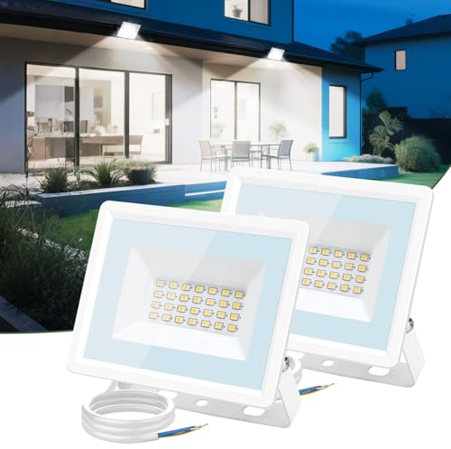 Aigostar Foco LED Exterior 20w,1650LM Foco Proyector LED,IP65 Impermeable Luz de Seguridad,Luz blanca 6500K Luces led exterior,Para Jardín,Patio,Garaje,Paquete de 2