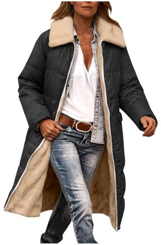 WZMYDBD Cappotti Invernali Giacca Invernale da Donna Piumini Lunghi Con Cappuccio Cappotto Trapuntato Giacca in Pile Piumino Spesso Felpa con Cappuccio con Zip Cappotto Giubbotto Donna Invernale