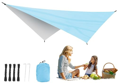 TQEBWUS Vela Ombreggiante,Copertura Parasole per Esterni - Tessuto Oscurante per Esterno,per Giardino, Cortile, Terrazza, Pergola, Campeggio, Picnic, Gite Familiari, Patio