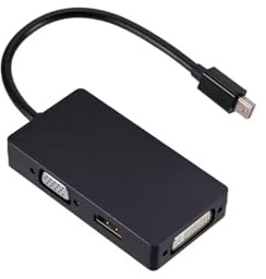 KesCom DisplayPort auf HDMI DVI VGA Adapter DP Konverter 3in1 1080p schwarz