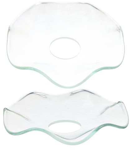 TOYANDONA Protector de Cera de Vidrio Estriado para Velas Cónicas, Recogedor de Gotas de Cera Transparente, 2 Piezas, Uso Versátil en Spas y Oficinas