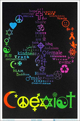Scorpio Posters Coexist Zen - Blacklight Poster - Flocked - 23 x 35