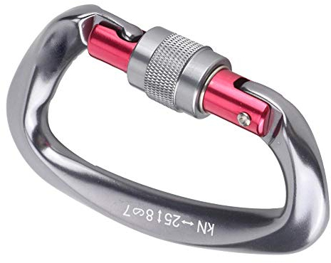 Kletterkarabiner 7075 Aviation Aluminium D-Ring Verschlusskarabiner Clips Screw Lock Safty Karabiner für Bergsteigen Expanding Caves Power Aerial Work Engineering Protection