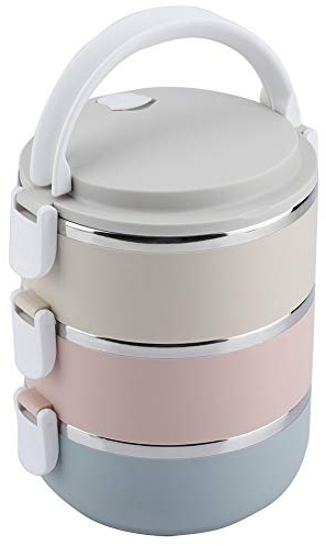Solomi Thermal Lunch Box, Edelstahl Tragbare Thermal Bento Box (3 Typen) (Größe : 3 Layers)