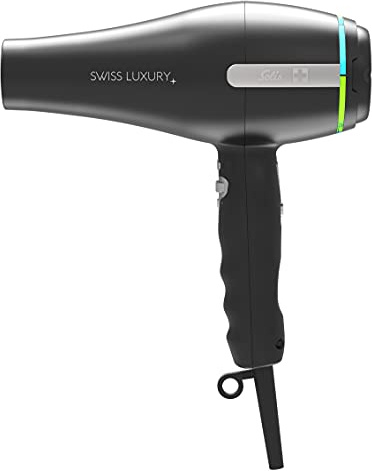 Solis Swiss Luxury 3800 Haartrockner Schwarz, professioneller Haartrockner, Schweizer Qualität, Ionenfunktion, 11 Geschwindigkeitseinstellungen, 3 Wärmefunktionen und Kaltlufteinstellung