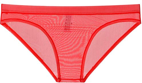 Kwelt Hommes Slips Sexy 鲯tique Slips Shorts Slips Taille Basse Maille Voir ࠔravers Les Slips Respirants Slips Cale篮s,M,Rouge-Red