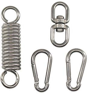 304 Edelstahl Heavy Duty Hängesessel Hängeset Swing Dämpfung Federhaken Drehgelenk-Sets Tragbarkeit 250 kg Federung für Sandsack Yoga