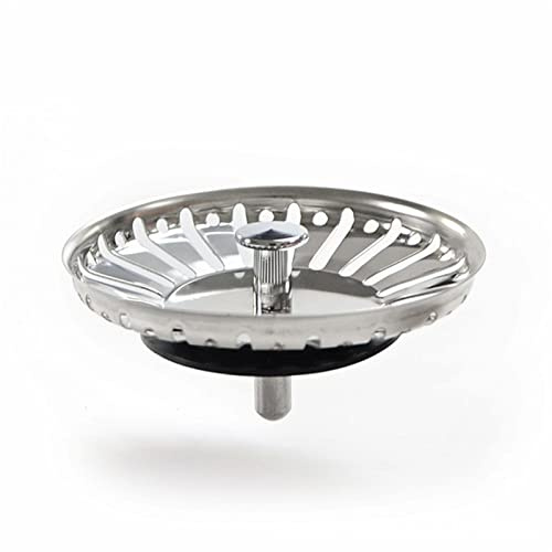 VEGCOO Tapón de fregadero de cocina con filtro de fregadero universal de 84 mm para fregadero de acero inoxidable