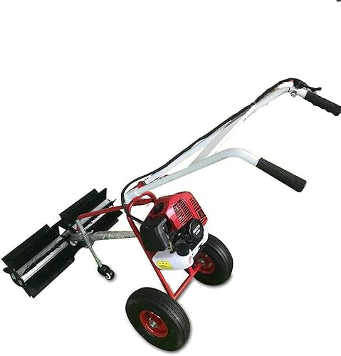 LMEIL Gasbetriebener Kehrbesen, 43CC 2-Takt-Hand-Hand-Kehrmaschine Motor Rasen-Rasen-Kehrmaschine-Park-Garten-Reinigungs-Maschinen-Satz