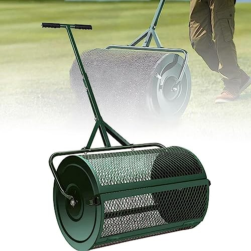 RayGenius Spandiconcime da 24 per Prati E Giardini, Spandiconcime per Fertilizzanti, Resistente E Leggero, Spandiconcime A Rullo per Muschio (Verde),Green-Separate32x60cm