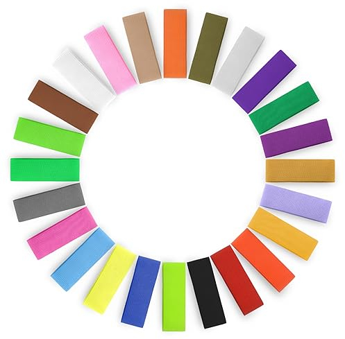 APOMOONS Gummiband zum Nähen 24 Farben Breit Einfassband, Farbiges Falzgummi Gummibänder, Breites Gummiband, Elastisches Band für Nähzubehör DIY Handwerk Kleidung Gürtel Perückenbänder