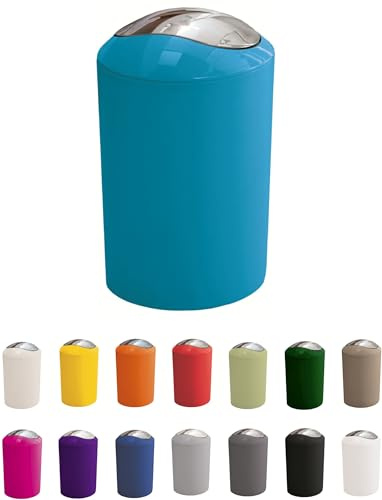 KW Gleam 5Ltr Swing Bin - Compact Bathroom/Office/Bedroom/Waste Bin (Turquoise)