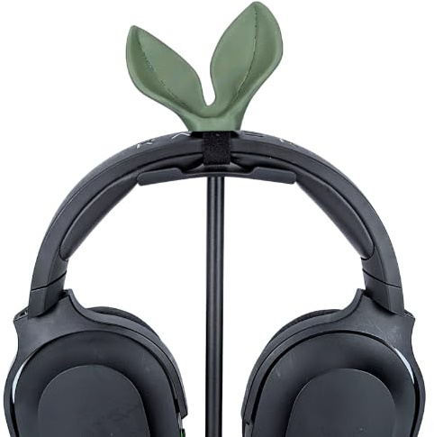 BeamTeam3D Sprout for Headphones - Adorable Plant Headphone Attachment with Self Fastener - Kawaii Sprout for Gamers and Streamers (Olive)