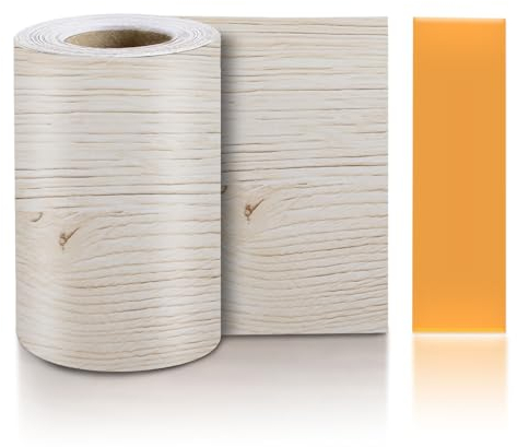 TECDW Bordi per Carta da Parati Autoadesivi 10M x 10CM Legno Nastro Decorativo Adesivo per Pareti Impermeabile Rimovibile Greche Adesive per Pareti per Cucina Soggiorno Bagno Battiscopa (Colore - 5)