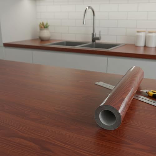 Ambiance - Adhesivo adhesivo para el metro (60 cm x 6 m, adhesivo para cocina, muebles y baño, madera de nogal oscuro)