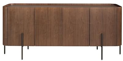 Angel Cerdá - Sideboard aus mattem Stahl und Nussbaum - Modernes und raffiniertes Sideboard für das Wohnzimmer - Langlebiges Sideboard aus Holz - Sideboard-Möbel mit großem Stauraum - 185 x 50 x 77 cm