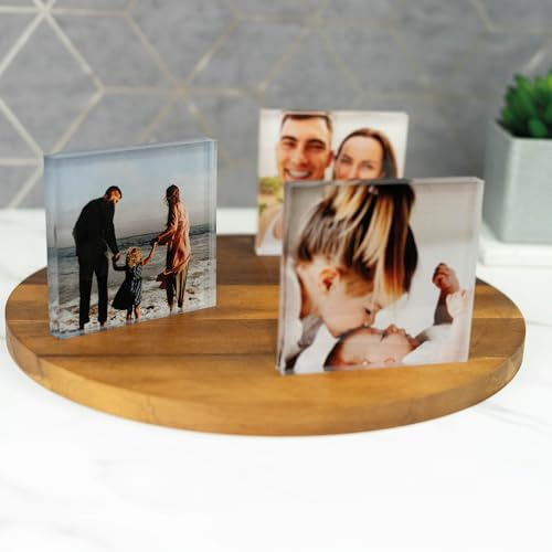 So Bespoke Custom Photo Block Personalised Glass Effect Acrylic Your own Image Block Photo Gift, Birthday Gift, Anniversary Photo, Wedding Gift (Small (10cm))