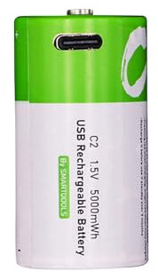 Pilas Tamaño D Recargables con Cargador Batería de Litio de Alta Capacidad para cámaras de/Agua 3,7 V Energizador De Pilas Doble AA (Green, One Size)