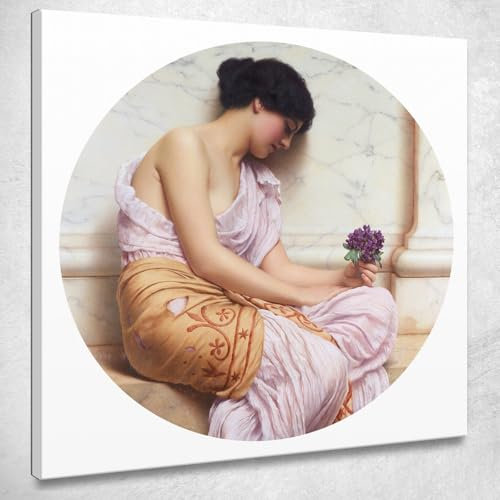 Violette Veilchen Süßigkeiten John William Godward, jwg89 Bild gedruckt auf Leinwand, 30 x 30 cm