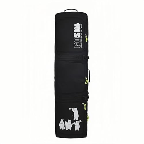 TerkCo Kids' Fully Padded Snowboard Bag with Wheels, Ski Bags for Air Travel,Water Resistant Snowboard Backpack (Black)