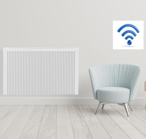 anapont Calefacción eléctrica de con control por aplicación Wi-Fi, con piedra de memoria chamota, con termostato, ahorro de energía, fabricado en Alemania (630 mm de alto, 1950 W)