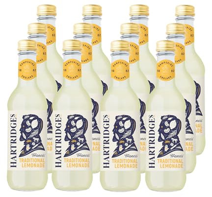 Hartridges Celebrated Traditional Lemonade 330ml Glass Bottles - Pack of 12 of 330ml Glass Bottles. Sparkling Drink with Natural Extracts and No Artificial Colours. Gluten-Free, Suitable for Vegans