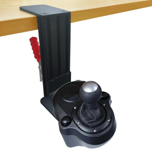 WELLMETE Tischhalterung für Racing Sim Shifter Kompatibel mit Logitech G Driving Force Shifter und Thrustmaster TH8S & TH8A Shifter-Enduring Metal Schreibtischhalterung für Racing Driving Game Shifter