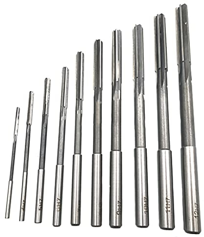 Reibahlen-Set, HSS H7, gerades Spannfutter, Fräsreibahle, 3 mm, 4 mm, 5 mm, 6 mm, 7 mm, 8 mm, 9 mm, 10 mm, 11 mm, 12 mm, 10 Stück