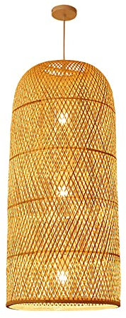Eleganti lampade a Sospensione a Forma di Cesto, Creative lampade da soffitto in bambù, Paralume Industriale Intrecciato a Mano, Elegante lampadario a Lanterna per Cucina, Camera da Letto, Sala d