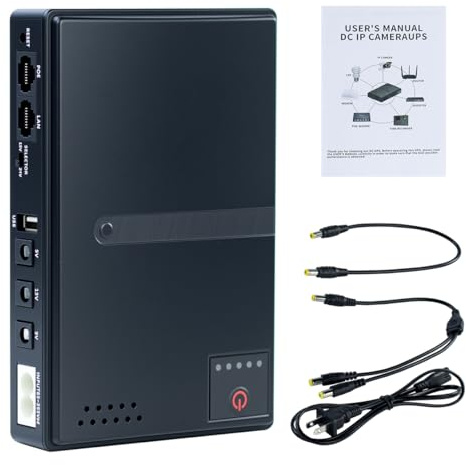 Mini DC UPS Battery Backup Uninterruptible Power Supply 18W 5V/9V/12V/15V/24V Output for Router, Modem, POE Devices, Security IP Camera