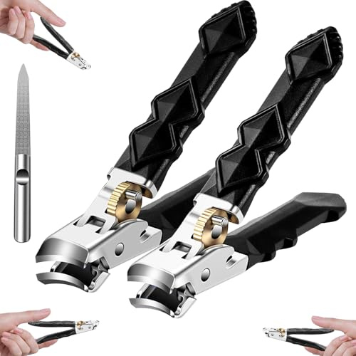 Tagliaunghie Ergonomico con ampia apertura della mascella e protezione anti-schizzi, unghie professionali Solymody, ideale per unghie spesse e lunghe per anziani