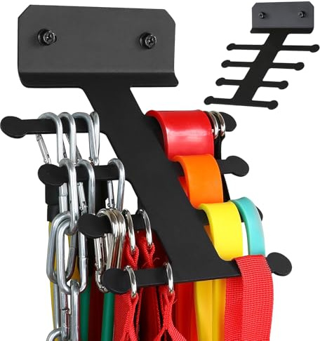 Soporte De Banda De Tracción - Marco Negro 20,3 X 15,2 Cm, Organizador De Pared Versátil Para Rodillos De Espuma, Cadenas, Cinturones, Cuerdas, Construcción Sostenible Con Espacio Sin Desorden |