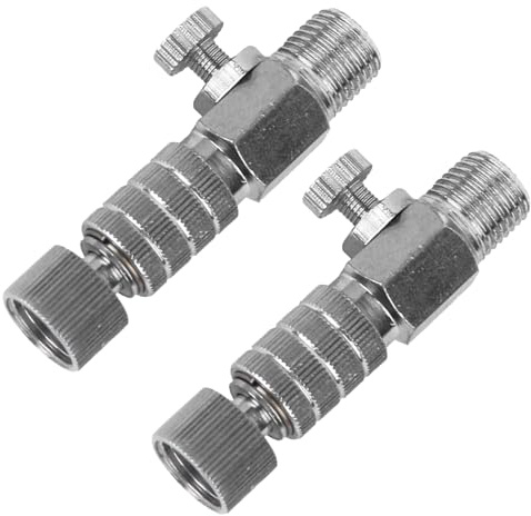DECHOUS Adattatore Rapido in Metallo per Aerografo 2 Pezzi Valvola di Regolazione Flusso Aria e Raccordo Compressore Accessori per Aerografo per Pittura Dettagliata e Uso Professionale