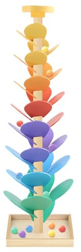 Percorso Con Palline Di Legno - Gioco Di Consapevolezza STEM, Colori, Torre Di Bocce In Foglie, Per Bambini | Autunno STEM Camera Da, Scuola, Asilo E Asilo Qualità E Finitura Resistent