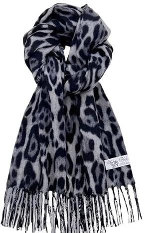 JcvPot Schal Damen Leo Schal Damen Leoprint, Schal Leopardenmuster Damen Schal Leopardenmuster, Animal Print Damen Schal Bunt Schals Für Damen, 180 x 35 cm