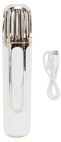 Cuifati Pulverizador de Niebla Facial, Vaporizador Facial Recargable por USB con 2 Boquillas de Pulverización, Tanque de Agua Visible, Mini Práctico Señor para Extensiones de Pestañas, (WHITE)