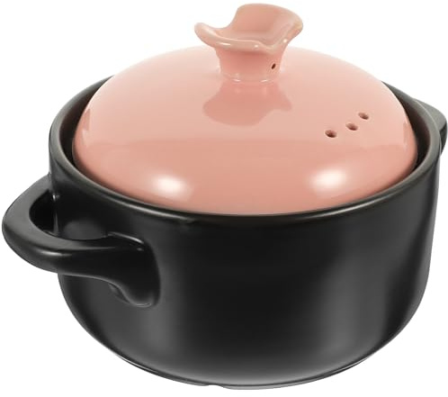 MUELODSIC Casseruola in Ceramica da 2500 Ml con Doppie Orecchie, Pentola per Stufati da Cucina Resistente al Calore, Adatta per 2-5 Persone, per Cottura di Zuppe e Brasati, Utensile per Uso