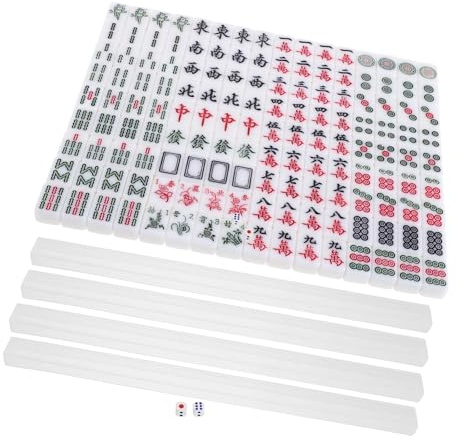 BCOATH Mini Juego de Viaje Mahjong Chino 20 Mm Fichas Portátiles de Alta Densidad con 4 Palillos Tamaño Pequeño para Principiantes y Entretenimiento Social Familiar