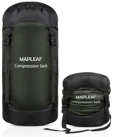 Mapleaf Kompressionssack, platzsparend,50% komprimierbar, Ultraleicht, wasserabweisend, Abriebfest, 30L/20L/15L/10L, Schlafsack Aufbewahrungstasche für Camping, Wandern, Reisen & Outdoor