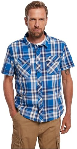 Brandit Roadstar Chemise Manches Courtes Loisirs Chemise à Carreaux Homme Chemise de Bûcheron