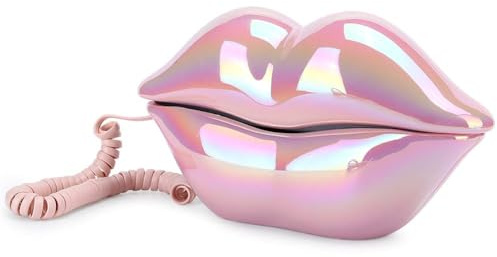Dpofirs Lippen Festnetztelefon,Galvanisieren Draht Festnetz Telefon,ome Desktop Kabelgebundenes Festnetztelefon für Home Office Telefone,Dekoration,Sammlung,Geschenke für