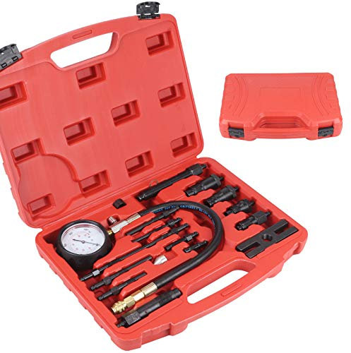 Shoze17 Pcs Diesel Engine Compression Tester Kit Tool Set Automotive Compressor Diesel Compression Tester Compression Tester