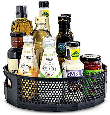 Fyfjur Especiero Giratorio para Cocina, Rejilla Giratoria el Plastico, Organizador Giratorio, Plato Giratorio Organizador Cocina, Elegante Estante para Especias para Muebles de Cocina (22,5 X 6,5cm)