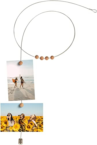 walther design Fotoseil silber 1,5 m aus Metall mit naturfarbenen Holzmagnete, PIMP AND CREATE MD155S